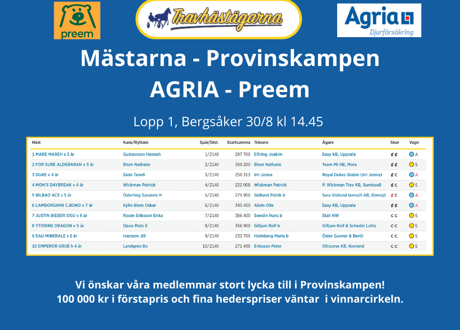 Lycka till i Provinskampen!